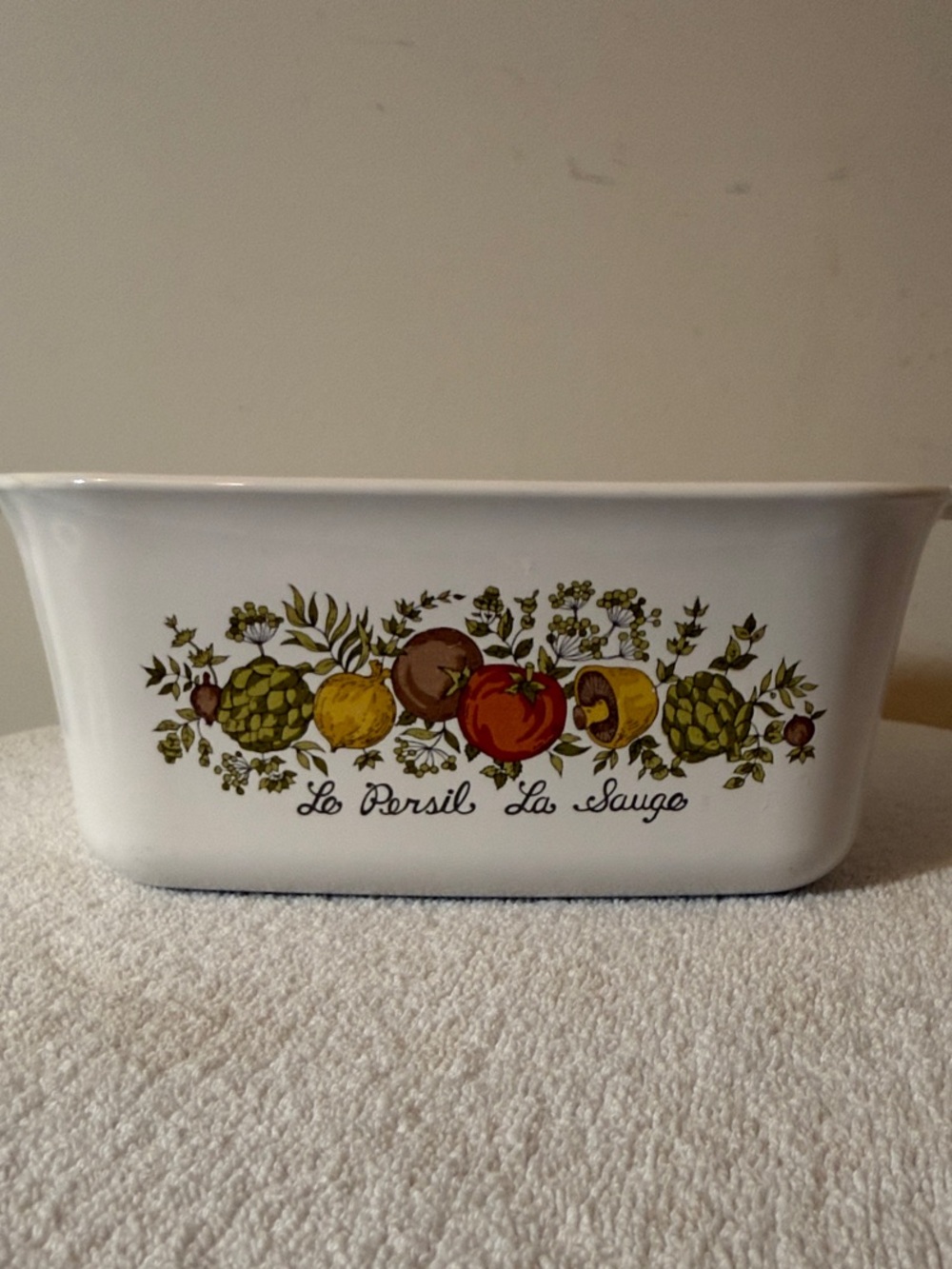 Vintage Corning ware loaf pan in the popular "Spice of Life"  pattern
